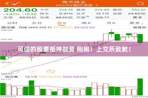 可信的股票抵押融资 刚刚！上交所致歉！