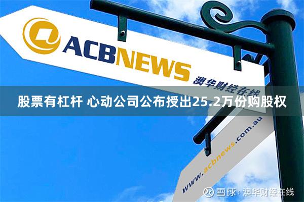 股票有杠杆 心动公司公布授出25.2万份购股权