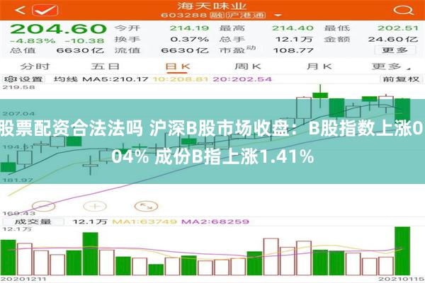 股票配资合法法吗 沪深B股市场收盘：B股指数上涨0.04% 成份B指上涨1.41%