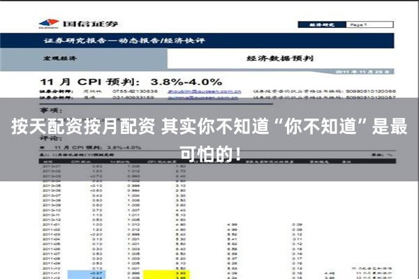 按天配资按月配资 其实你不知道“你不知道”是最可怕的！