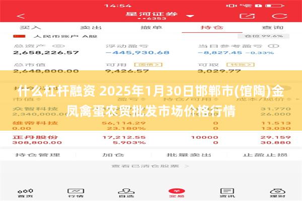 什么杠杆融资 2025年1月30日邯郸市(馆陶)金凤禽蛋农贸批发市场价格行情